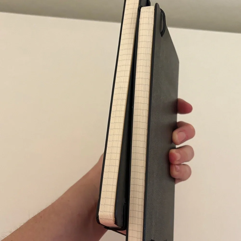 Set of‎ 2 Moleskine Black Notebook with Grid Pages